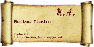 Mentes Aladin névjegykártya